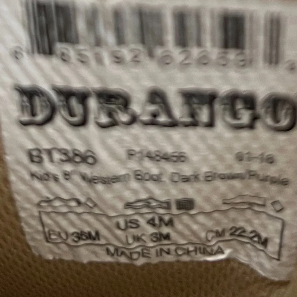 New Durango Kids Western Boots - Purple and Brown